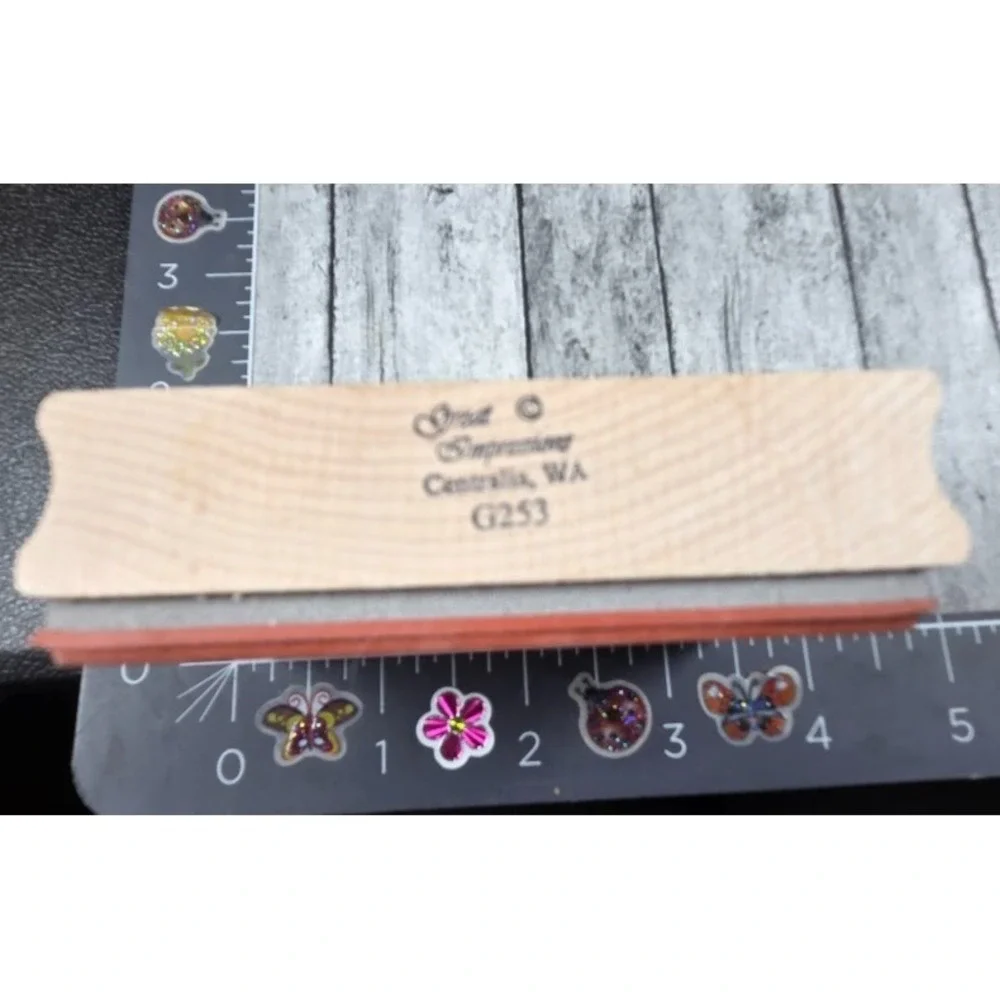 Great Impressions Summertime Beach Theme Design Rubber Stamp Wood #H32